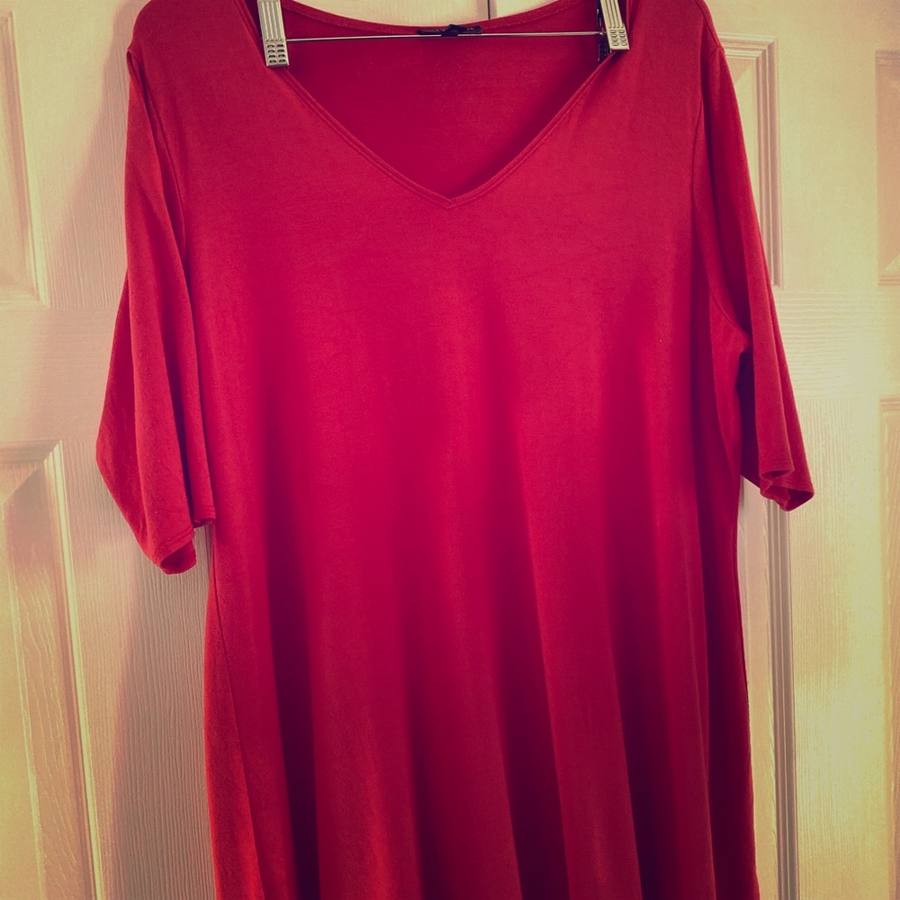 Eileen Fisher 2X Tomato Red Tunic